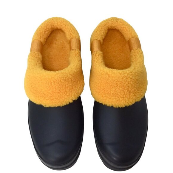 Hunter Play Clogs Welly Waterproof Insulated Black Nomad Orange Sz 8 Rain Boots - Picture 7 of 11